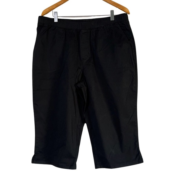 DENIM & CO EasyWear Twill Relaxed Pull-On Skimmer Black 4X - Picture 1 of 5